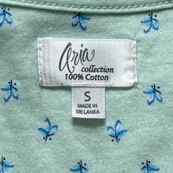 NWT Aria Collection Mint Floral Print Night Gown Sleepwear - Picture 5 of 6